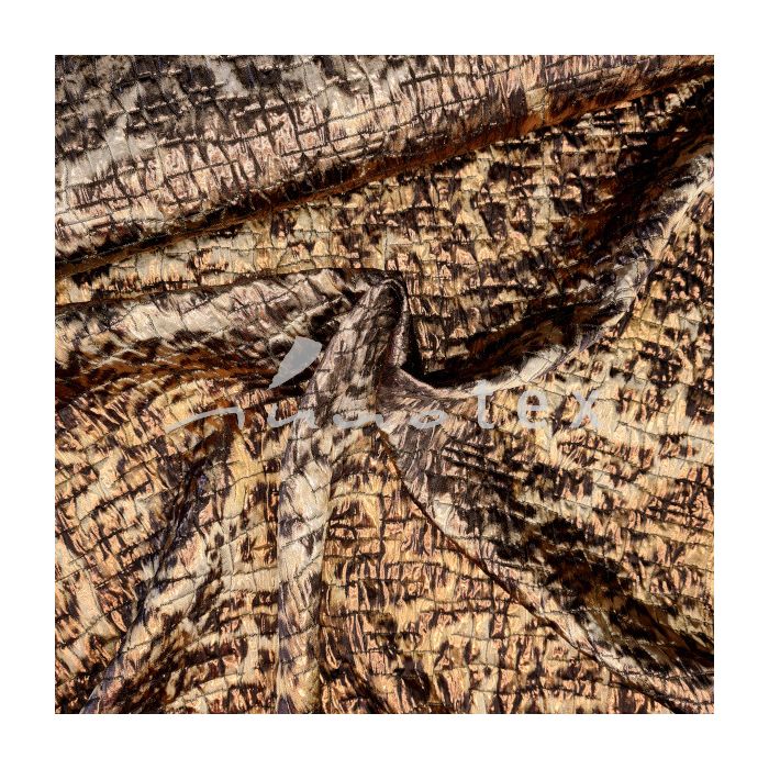 ITALIEN: Leichter, glänzender Jacquardstoff mit Leoprint
