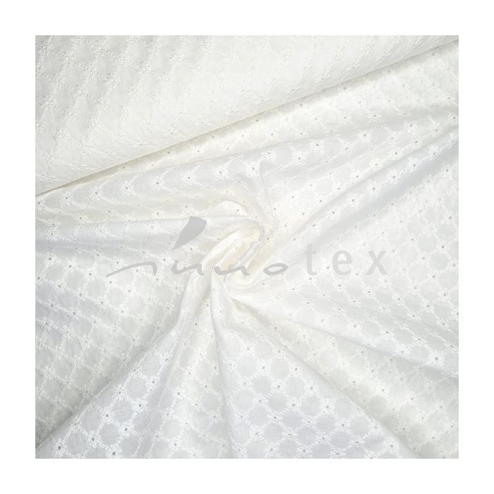 Baumwoll-Voile, bestickt cremeweiß