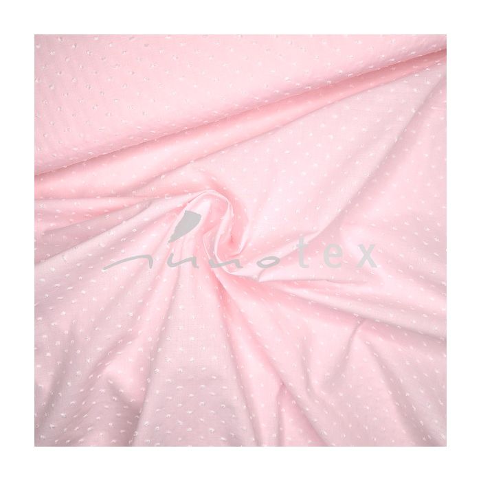 Baumwollstoff Plumeti rosa-weiß