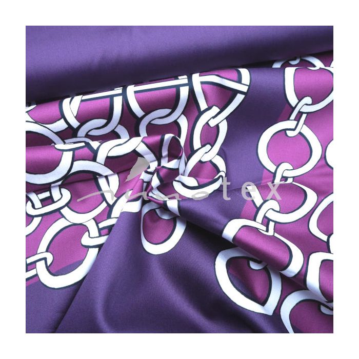 Italien: Baumwoll-Satin Ketten bordeaux