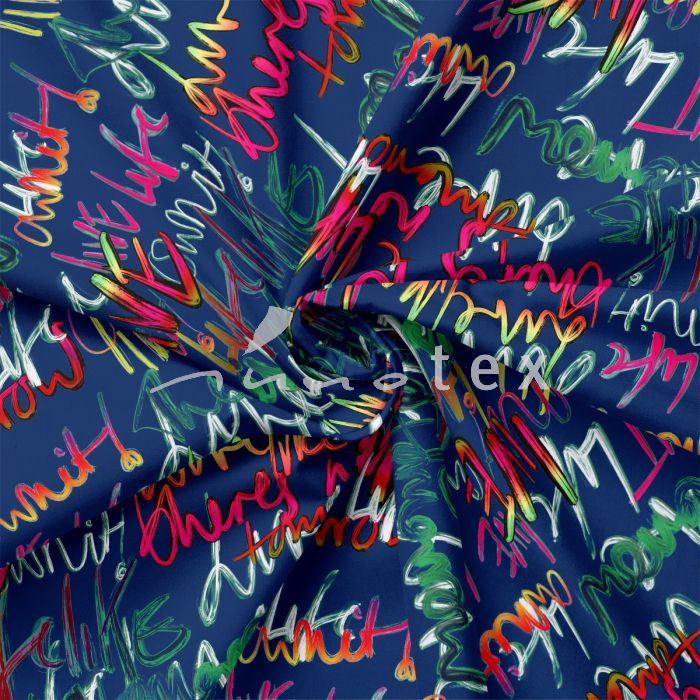 French Terry, Sweat Stoffe, Graffiti, Buchstaben