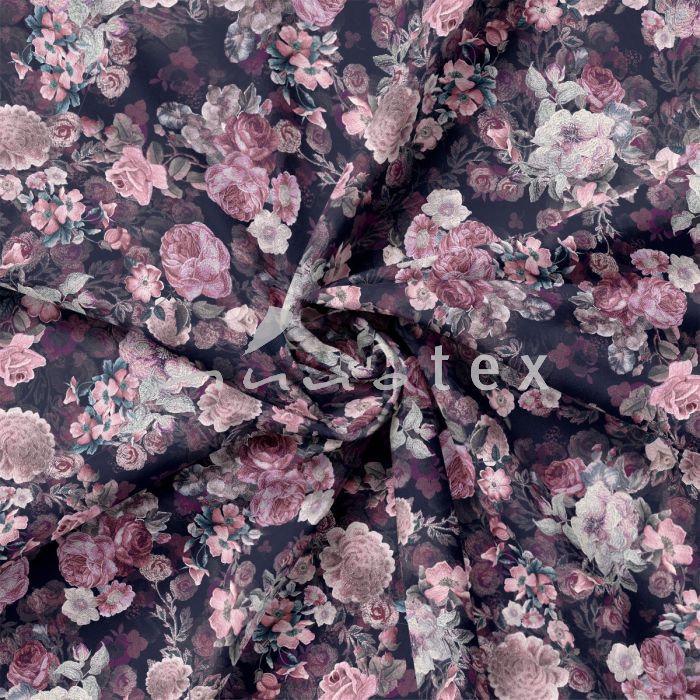Innotex - Stoffe, hochwertiger Satin, floral