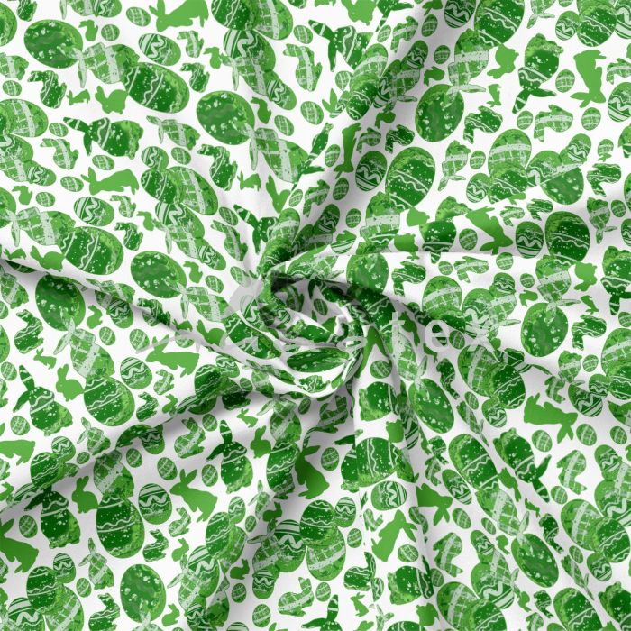 Baumwolle, Gewebe, Ostern, Häschen, grün