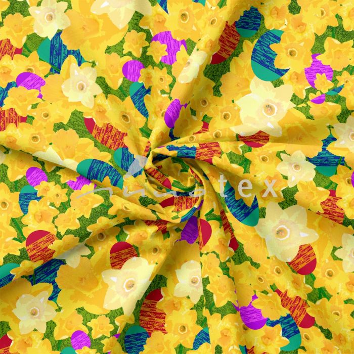 Stoffe Ostern Narzisse gelb