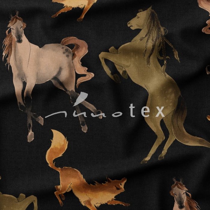 Viskose, Jersey, Stoffe, Pferde