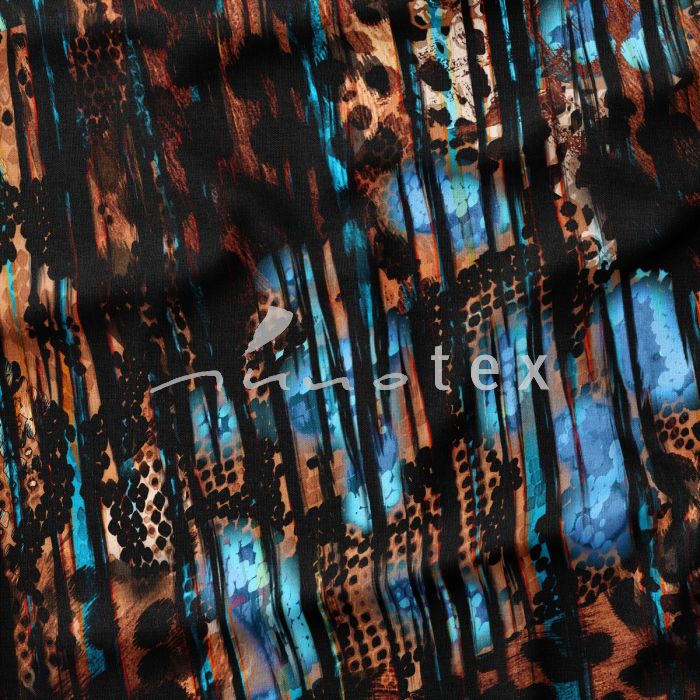 Viskose, Jersey, Stoffe, orange, blau, leuchtende Farben