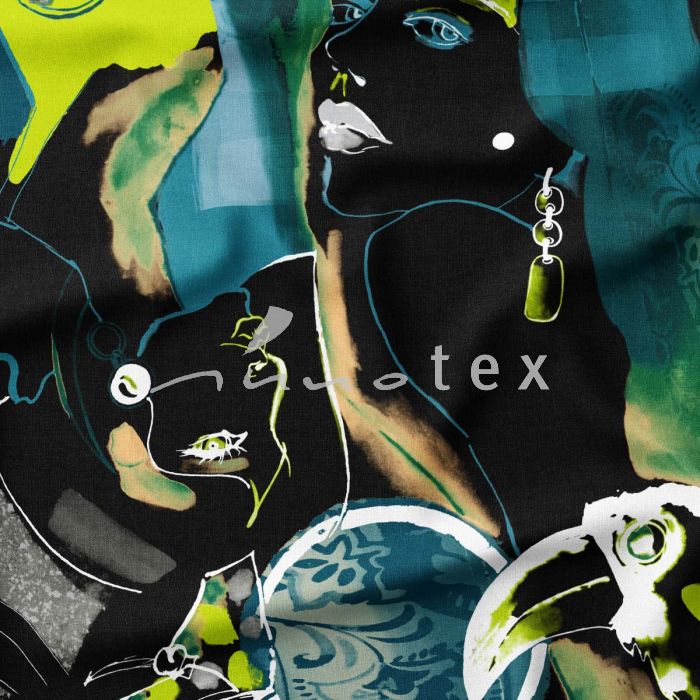 Viskose, Jersey, Stoffe, besonders weicher Griff, Figur