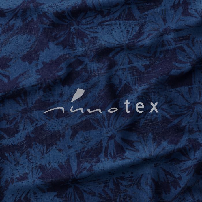 Viskose, Jersey, Stoffe, blau, Blumen