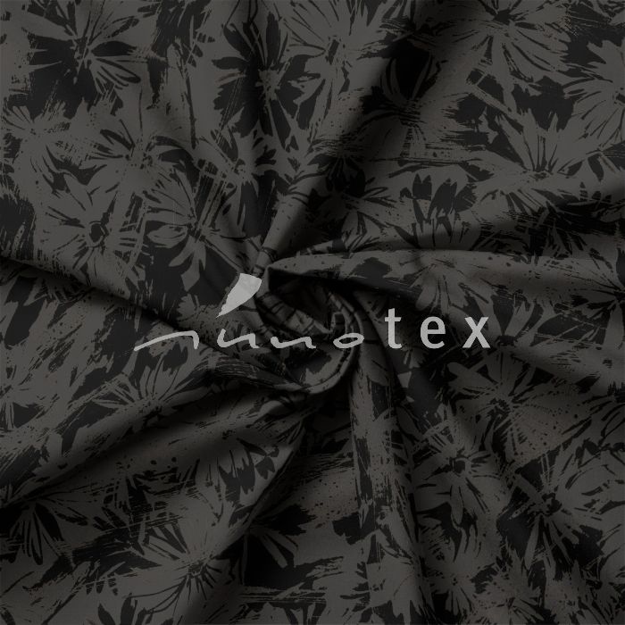 Viskose, Jersey, Stoffe, Khaki, Blumen