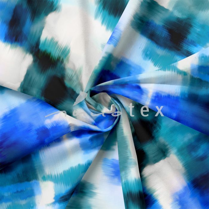 Viskose, Jersey, Stoffe, Aquarell, blau, leuchtende Farben