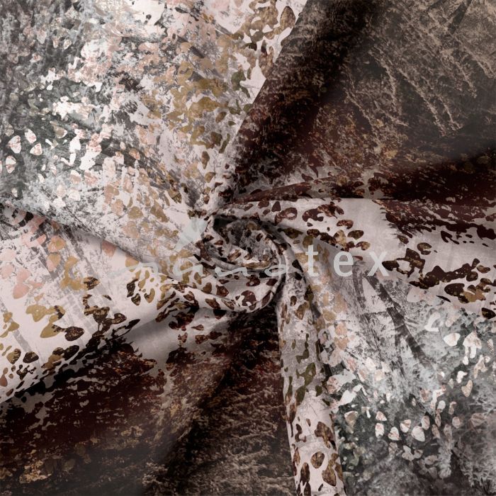 French Terry, Sweatware, Bäume, fotografisch, beige