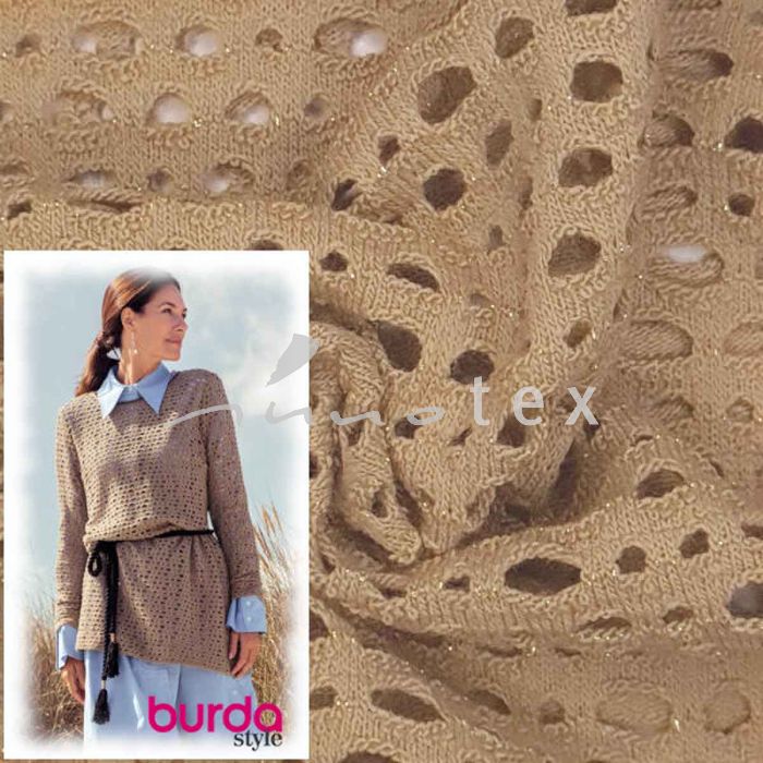 Burda Style, Modell 120 Pullover, Lochstrick mit Lurex