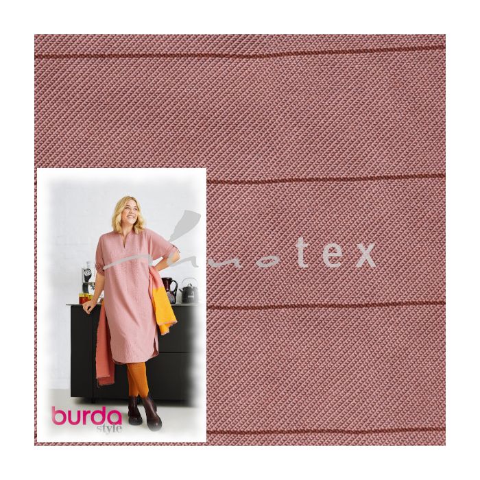 Burda - Modell 124 Tunikakleid, Viskoseprint Streifen