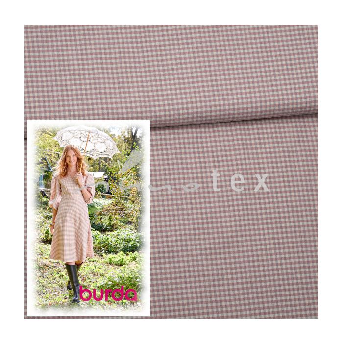 Burda - Modell 105 Wickelkleid, Baumwollstoff Karo
