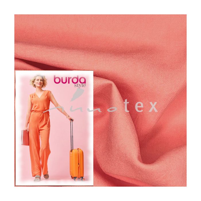 Burda - Modell 108 B Jumpsuit, Polyester-Mischung orange