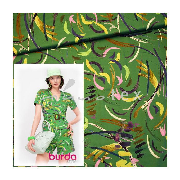 Burda Style - Modell 108 Overall, Baumwollstretch grün