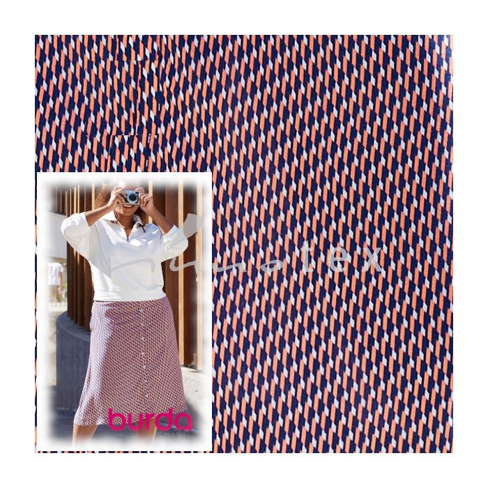 Burda Style - Modell 127 B Rock, Viskose Mini-Parallelogramme