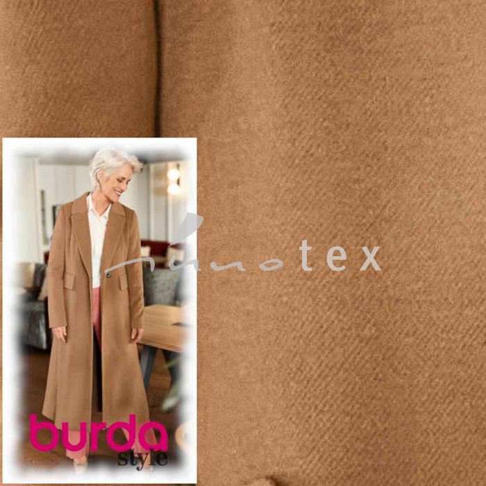 Burda Style - Modell 106 Mantel, Manteldiagonal camel