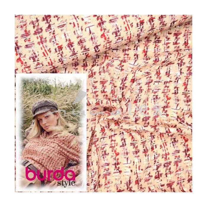 Burda Style, Modell 108 Bluse, Kreppstoff Hahnentritt