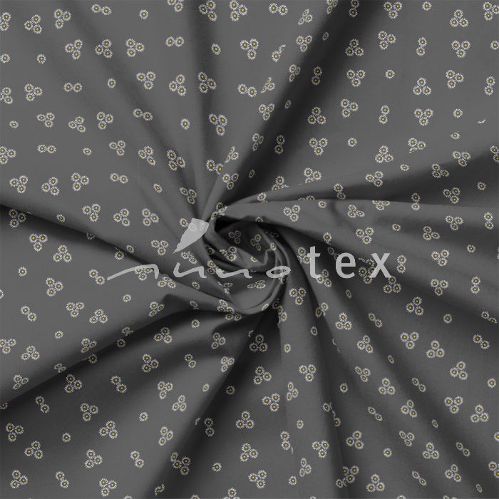 Baumwolle Stoffe, Gewebe, Patchwork, Art. Cosmo, Blumen, Grau