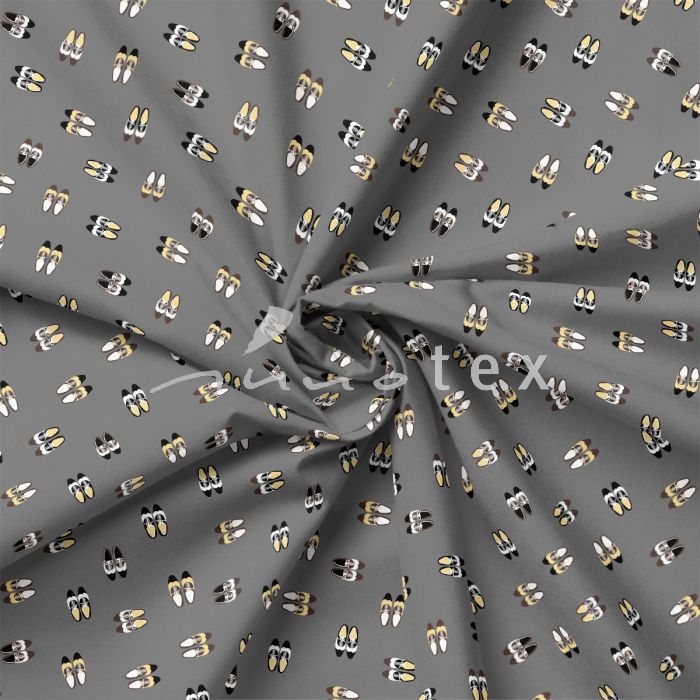 Innotex - Stoffe, hochwertiges Glanzgewebe, Budapester Herrenschuhe, grau