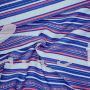 Jacquard-Stoff Streifen blau-rot-grau-silber