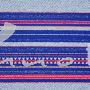 Jacquard-Stoff Streifen blau-rot-grau-silber