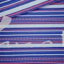 Jacquard-Stoff Streifen blau-rot-grau-silber