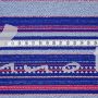 Jacquard-Stoff Streifen blau-rot-grau-silber