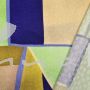 Viskose-Jacquard geometrisch lila-grün