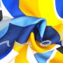 Viskosestoff geometrisch blau-gelb
