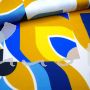 Viskosestoff geometrisch blau-gelb