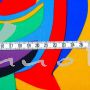 Viskosestoff - buntes grafisches Muster