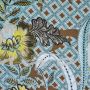Viskosestoff Blumen & Kreise türkis