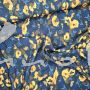 Viskosestoff Blumen blau-ocker