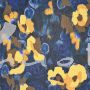 Viskosestoff Blumen blau-ocker