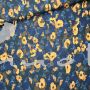 Viskosestoff Blumen blau-ocker