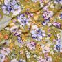 Viskoseprint Blumen Glitzer olivgrün