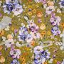 Viskoseprint Blumen Glitzer olivgrün