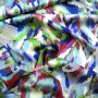ITALIEN: Satin "Silk Touch", IKAT blau