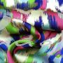 ITALIEN: Satin "Silk Touch", IKAT blau