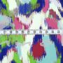 ITALIEN: Satin "Silk Touch", IKAT blau
