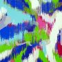 ITALIEN: Satin "Silk Touch", IKAT blau