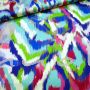 ITALIEN: Satin "Silk Touch", IKAT blau