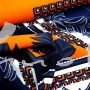 ITALIEN: Krepp, Bordüre, orange-nachtblau