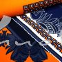 ITALIEN: Krepp, Bordüre, orange-nachtblau