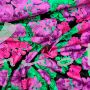 Baumwollgewebe Blumen schwarz/lila