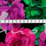 Baumwollgewebe Blumen schwarz/lila