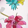 Baumwollgewebe Blumen weiß/pink