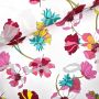 Baumwollgewebe Blumen weiß/pink